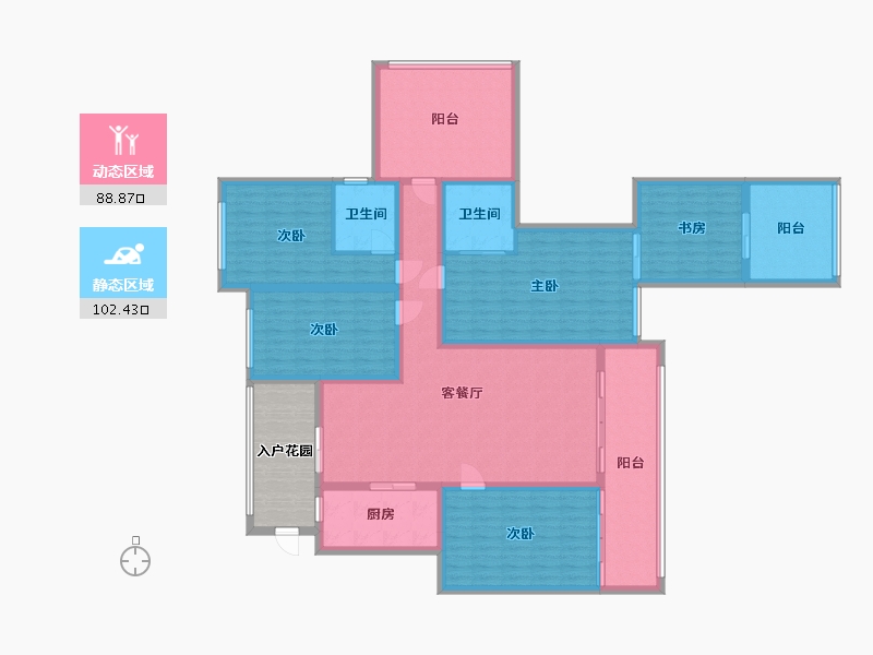 重庆-重庆市-金科-160.80-户型库-动静分区