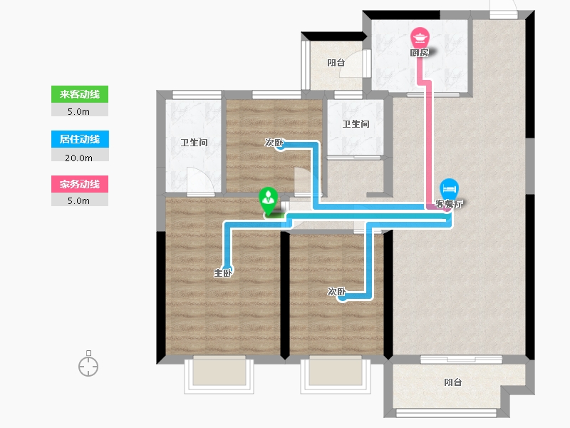 河北省-衡水市-碧桂园天悦府-93.80-户型库-动静线