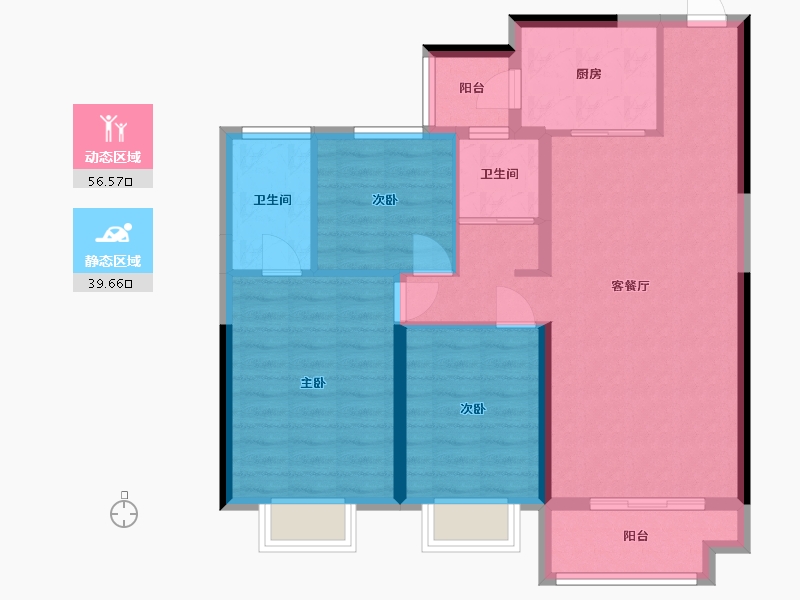 河北省-衡水市-碧桂园天悦府-93.80-户型库-动静分区