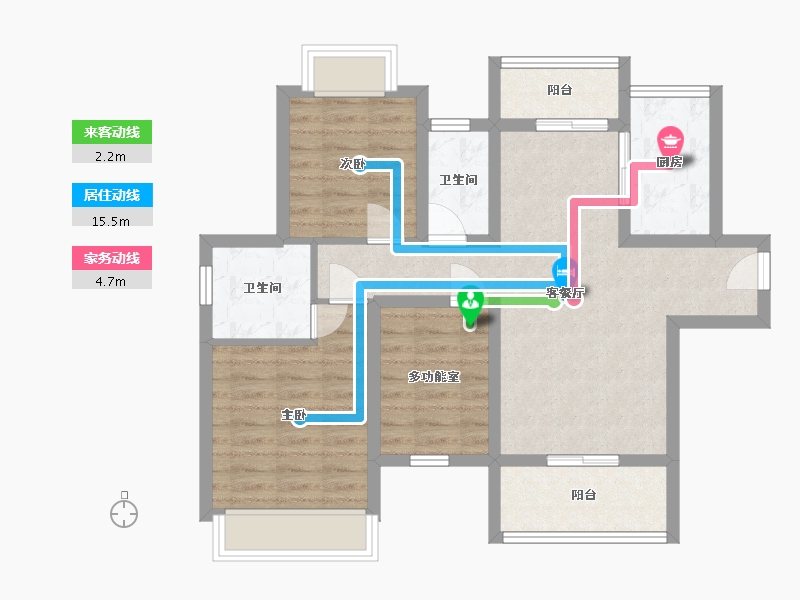 广东省-江门市-嘉骏花园-74.55-户型库-动静线