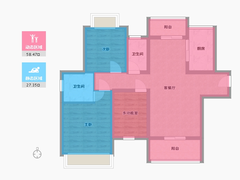 广东省-江门市-嘉骏花园-74.55-户型库-动静分区