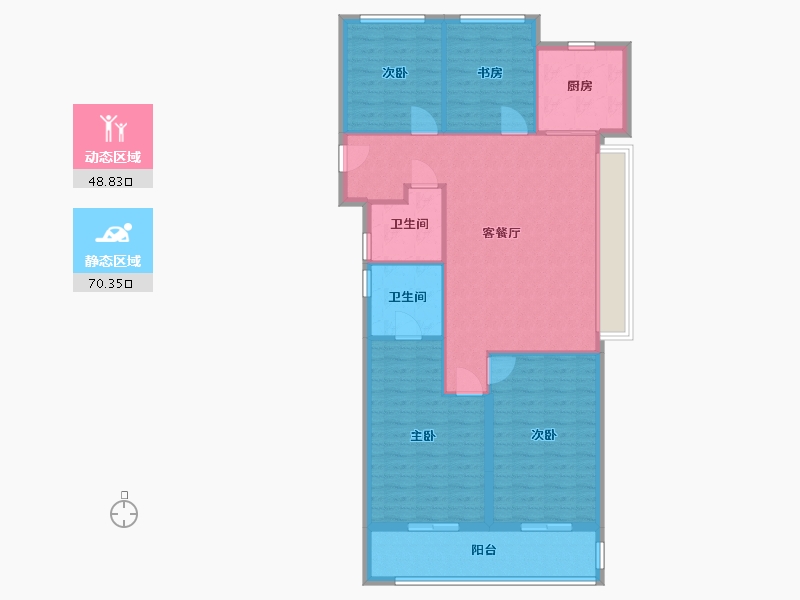 浙江省-杭州市-翠语彩虹里-111.20-户型库-动静分区