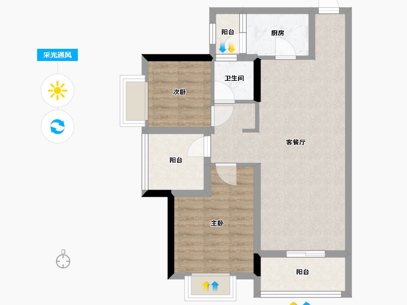 广东省-惠州市-高榜山-1号-66.40-户型库-采光通风