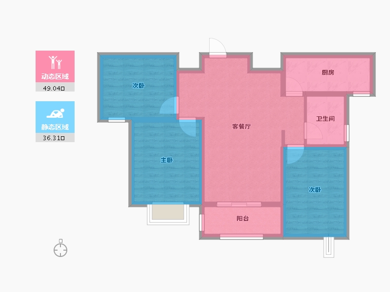 山西省-长治市-天星悦城-84.80-户型库-动静分区