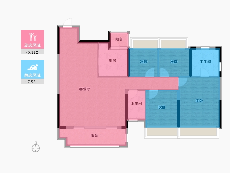 湖南省-株洲市-旗滨玖玺-114.40-户型库-动静分区