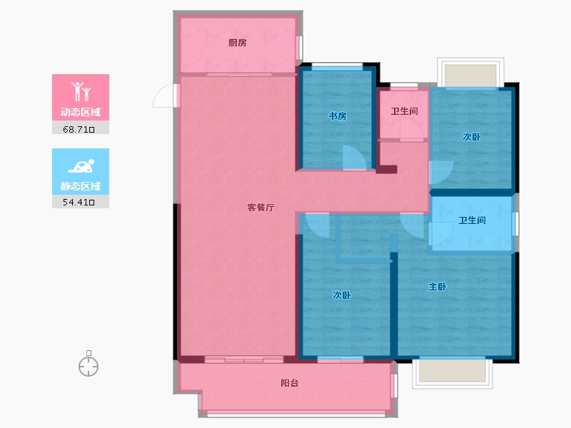 江苏省-无锡市-秀江南-110.08-户型库-动静分区