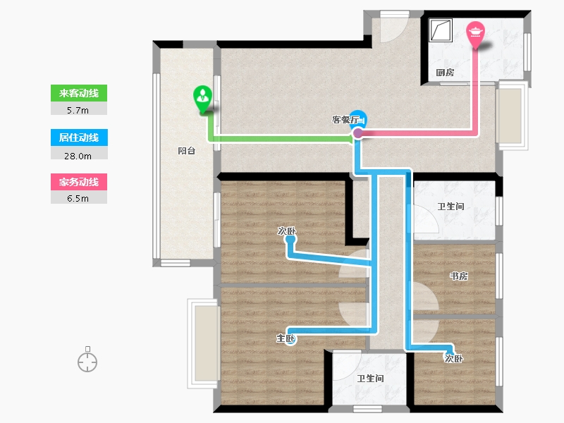 江西省-九江市-美的国宾府-118.40-户型库-动静线