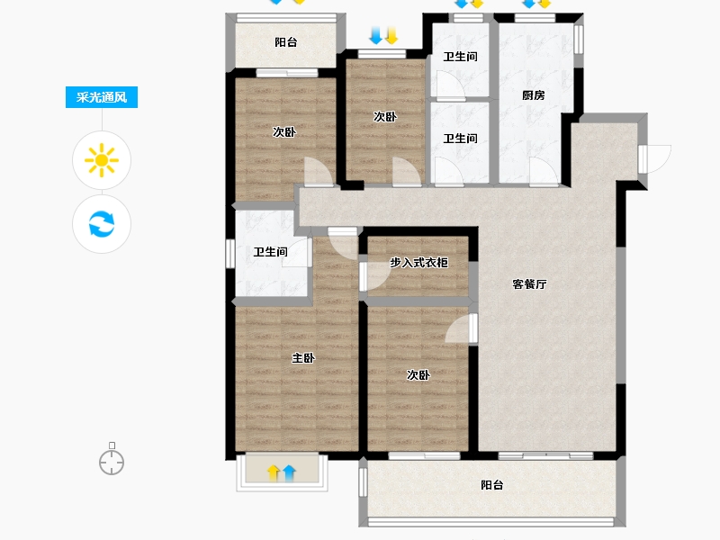 江苏省-淮安市-宏元国际-139.25-户型库-采光通风