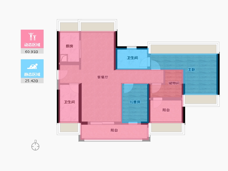 广东省-广州市-星汇云玺 -75.20-户型库-动静分区