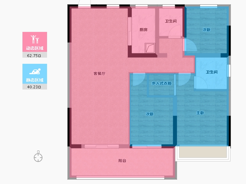 安徽省-合肥市-庐源上城-103.49-户型库-动静分区