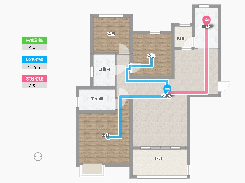 新疆维吾尔自治区-五家渠市-恒大金碧天下-104.97-户型库-动静线