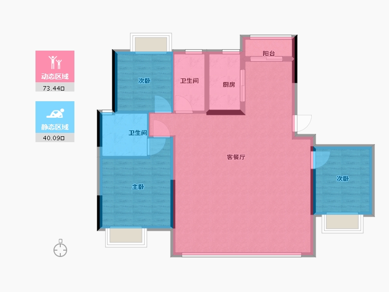 江西省-南昌市-朝阳春天-103.57-户型库-动静分区