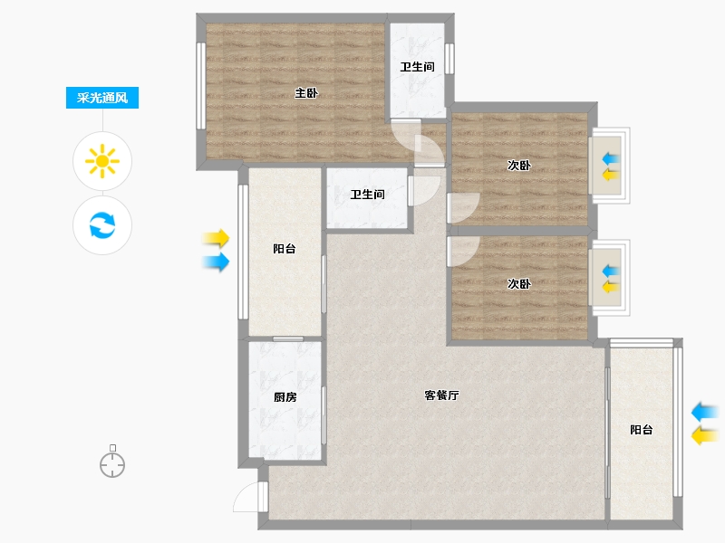 广东省-珠海市-尚雅苑-114.40-户型库-采光通风