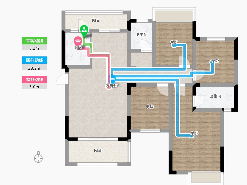 重庆-重庆市-鸥鹏大道壹号小区-109.22-户型库-动静线