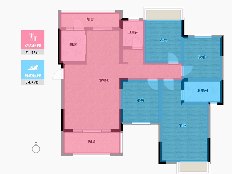 重庆-重庆市-鸥鹏大道壹号小区-109.22-户型库-动静分区