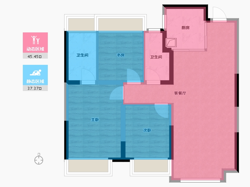 吉林省-长春市-中铁博览城-88.00-户型库-动静分区