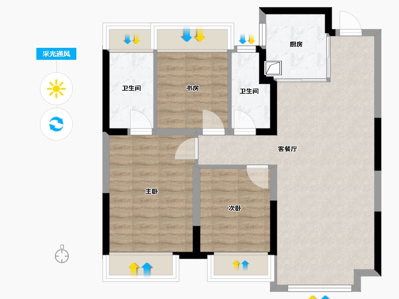 吉林省-长春市-中铁博览城-88.00-户型库-采光通风