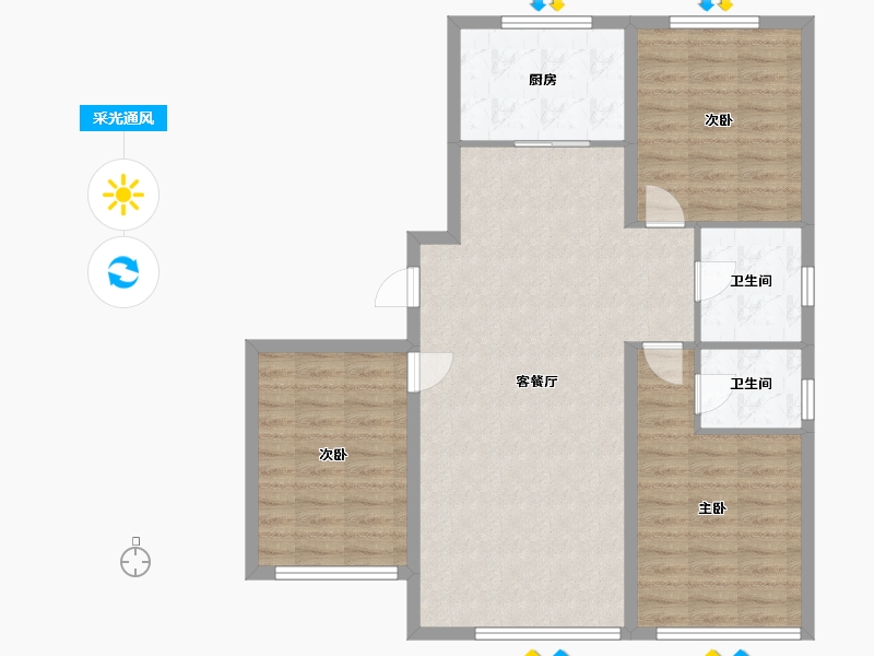 山西省-大同市-芳华悦-106.40-户型库-采光通风