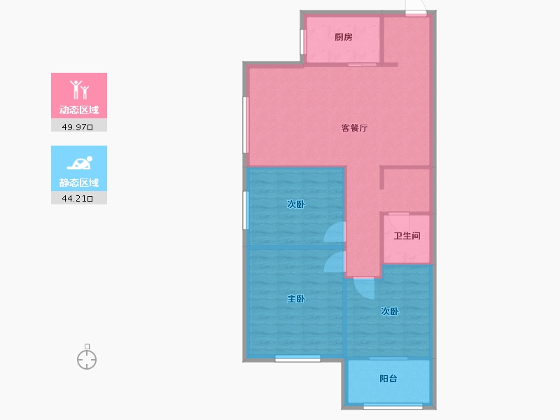 陕西省-西安市-天朗大兴郡蔚蓝悦城-东区-85.00-户型库-动静分区