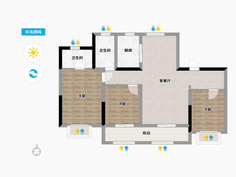 山东省-济南市-珑悦府-98.00-户型库-采光通风