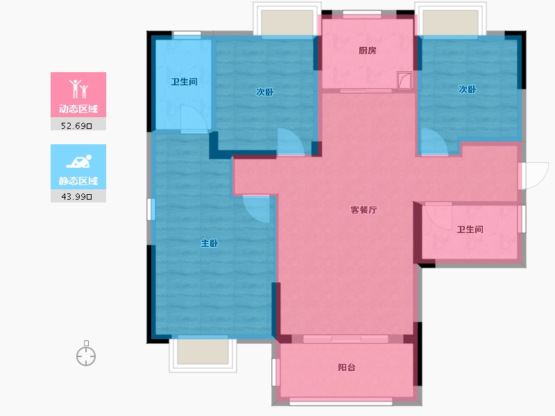 湖北省-武汉市-天汇龙城-95.37-户型库-动静分区