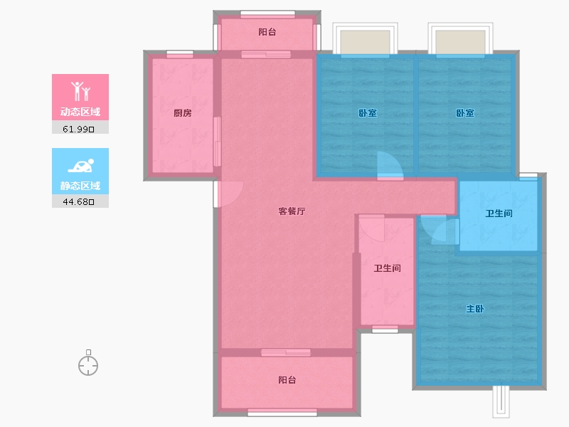 湖南省-衡阳市-博雅东方-108.90-户型库-动静分区