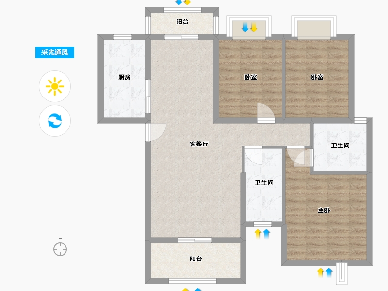 湖南省-衡阳市-博雅东方-108.90-户型库-采光通风