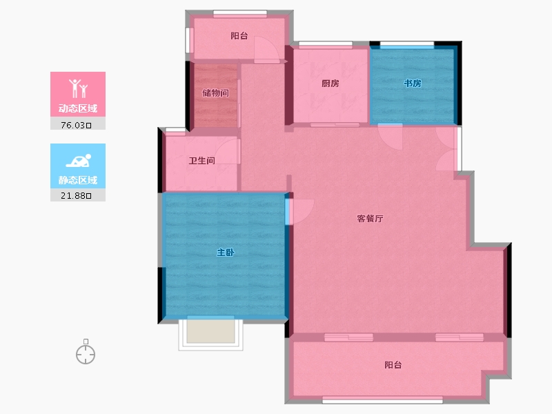 安徽省-合肥市-正荣旭辉  政务未来-89.00-户型库-动静分区