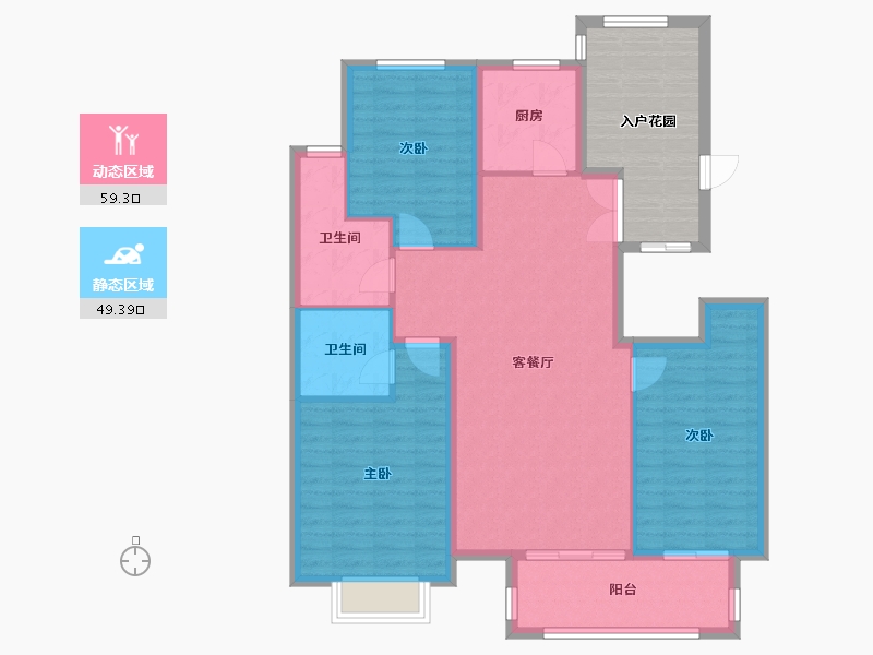 河北省-石家庄市-国仕山-东区-111.20-户型库-动静分区