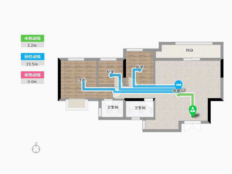 重庆-重庆市-海成云境-75.00-户型库-动静线