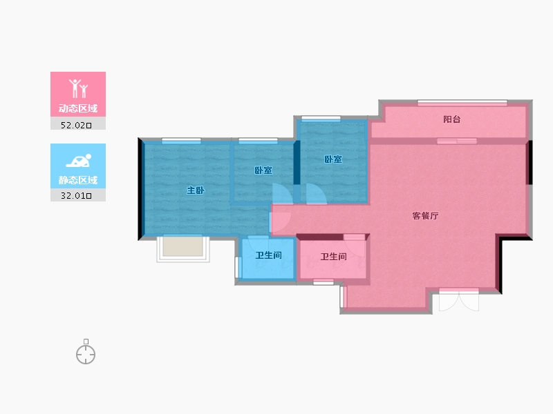 重庆-重庆市-海成云境-75.00-户型库-动静分区