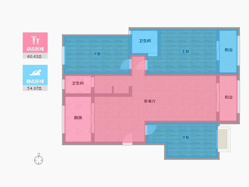 陕西省-宝鸡市-揽胜苑-101.24-户型库-动静分区