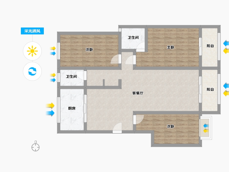 陕西省-宝鸡市-揽胜苑-101.24-户型库-采光通风