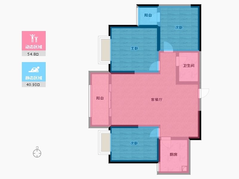 河北省-衡水市-星河湾花园-84.80-户型库-动静分区