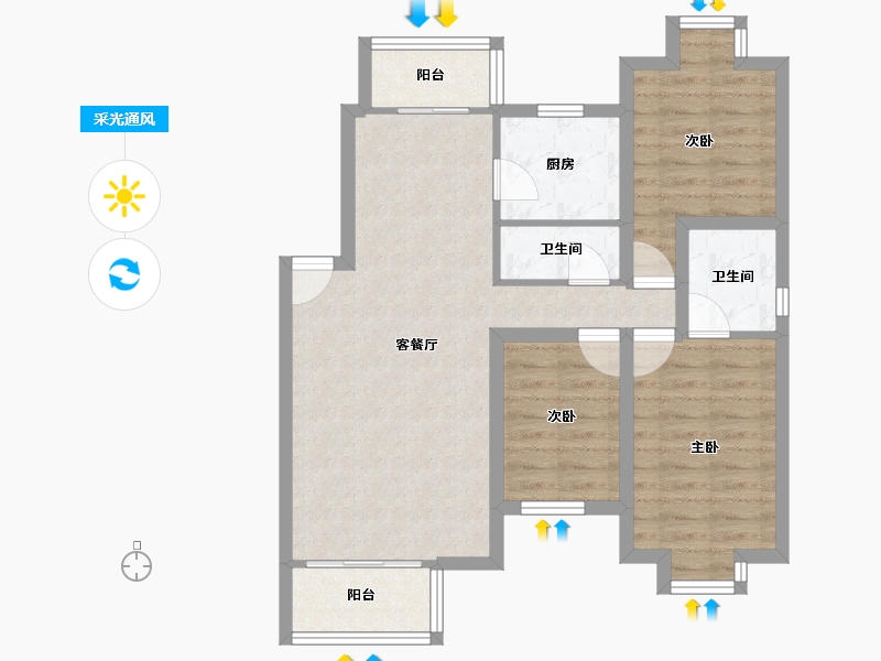 北京-北京市-北京人家-77.04-户型库-采光通风