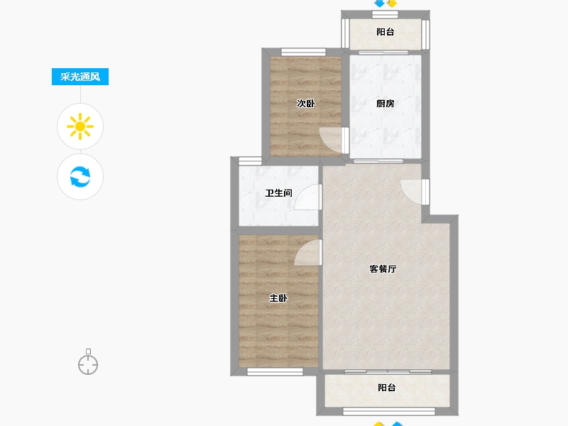 北京-北京市-石门苑-57.97-户型库-采光通风