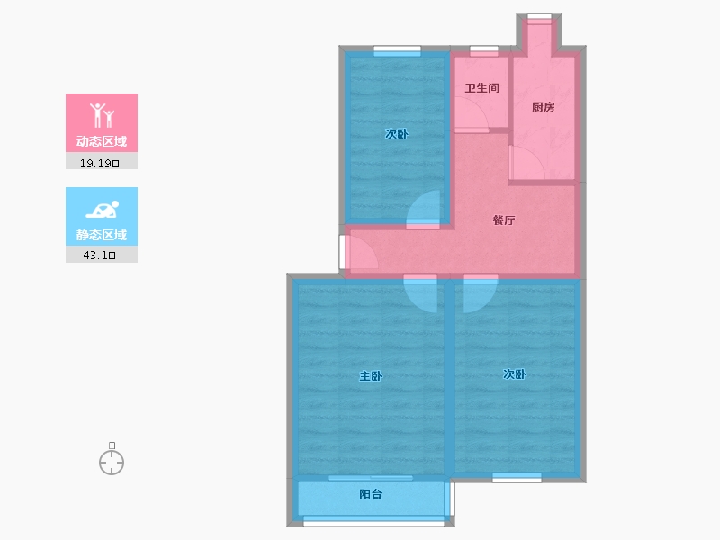 北京-北京市-新街口外大街甲8号院-54.41-户型库-动静分区