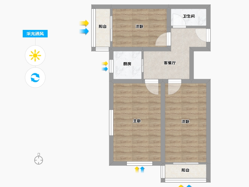 北京-北京市-志新村小区-49.09-户型库-采光通风