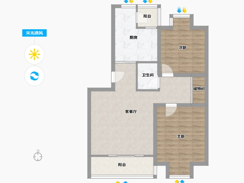 北京-北京市-北京人家-73.35-户型库-采光通风