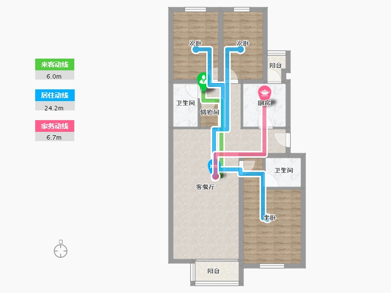 北京-北京市-和谐家园一区-88.45-户型库-动静线