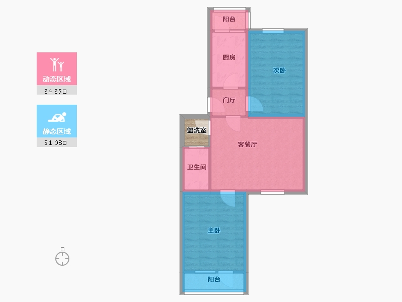 北京-北京市-东关南里-59.80-户型库-动静分区