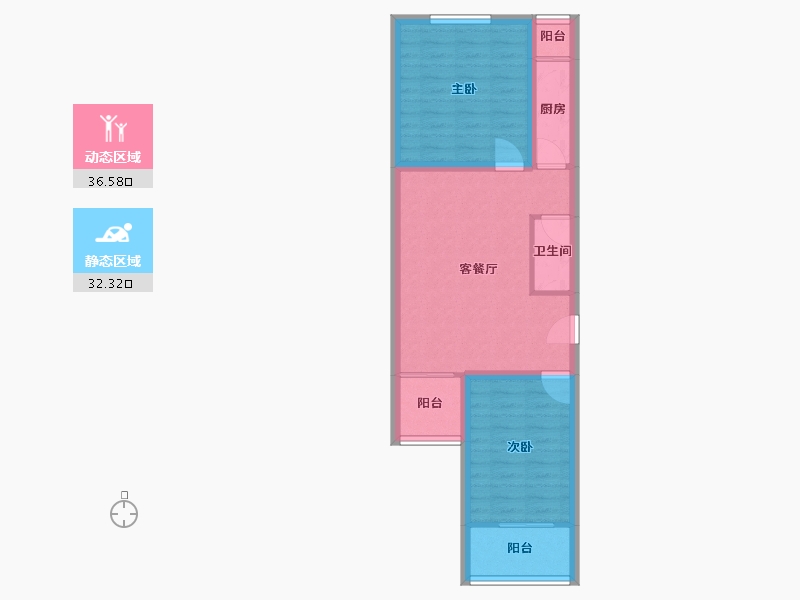 北京-北京市-沁春家园-61.14-户型库-动静分区