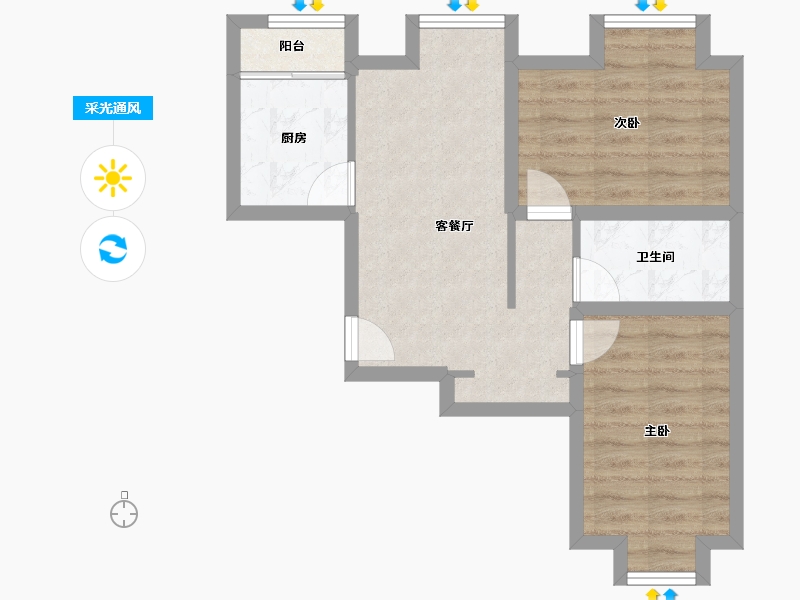 北京-北京市-广安康馨家园南区-51.32-户型库-采光通风