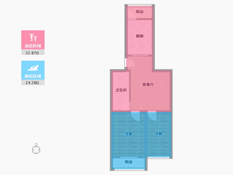 北京-北京市-中门花园-50.22-户型库-动静分区