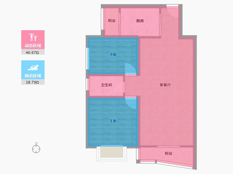 北京-北京市-保利欣苑-57.94-户型库-动静分区