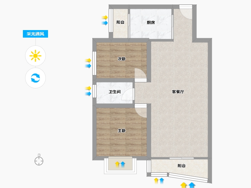 北京-北京市-保利欣苑-57.94-户型库-采光通风