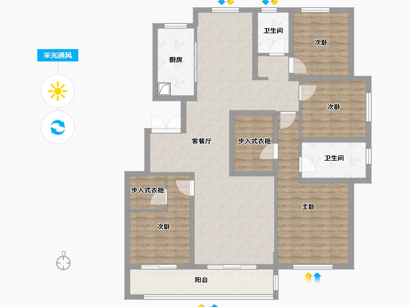 浙江省-绍兴市-祥生浙旅群贤府-125.00-户型库-采光通风