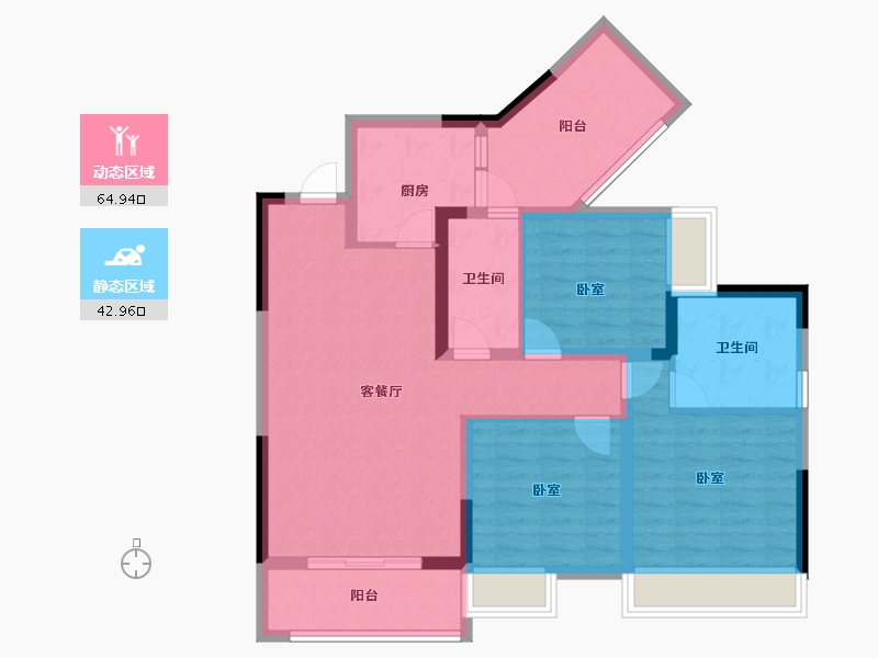 四川省-自贡市-香樾东方-95.98-户型库-动静分区