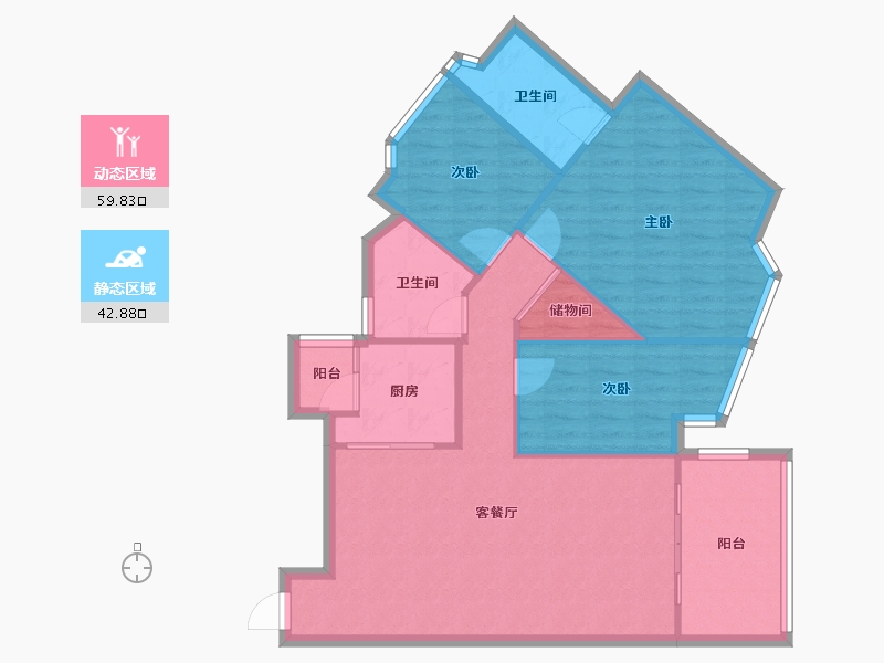 广东省-广州市-新月明珠花园-90.98-户型库-动静分区