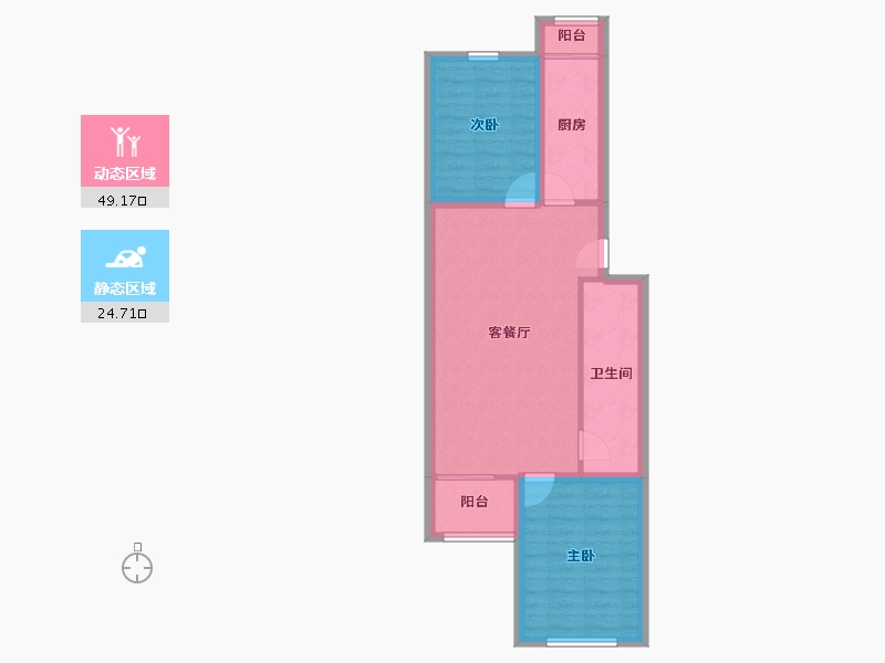 北京-北京市-龙锦苑东四区-65.99-户型库-动静分区